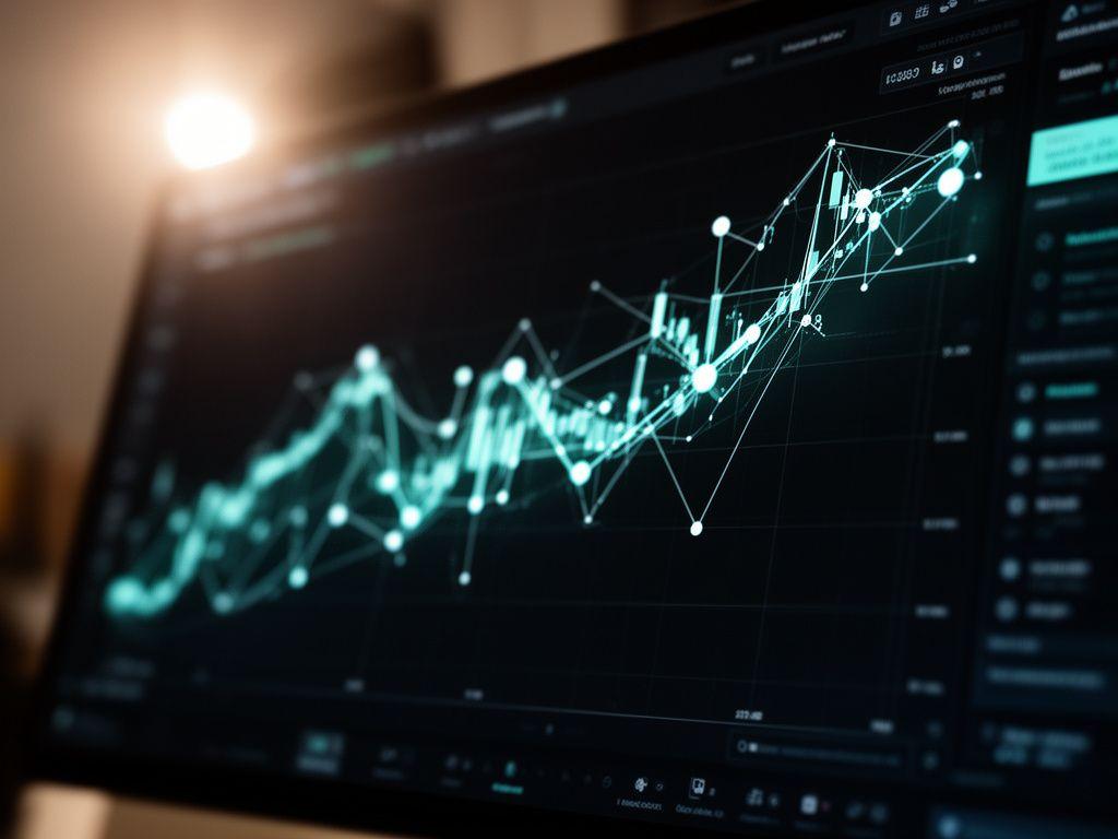 Advanced analytical dashboard with predictive curves and financial data