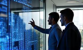 Data analysts looking at charts